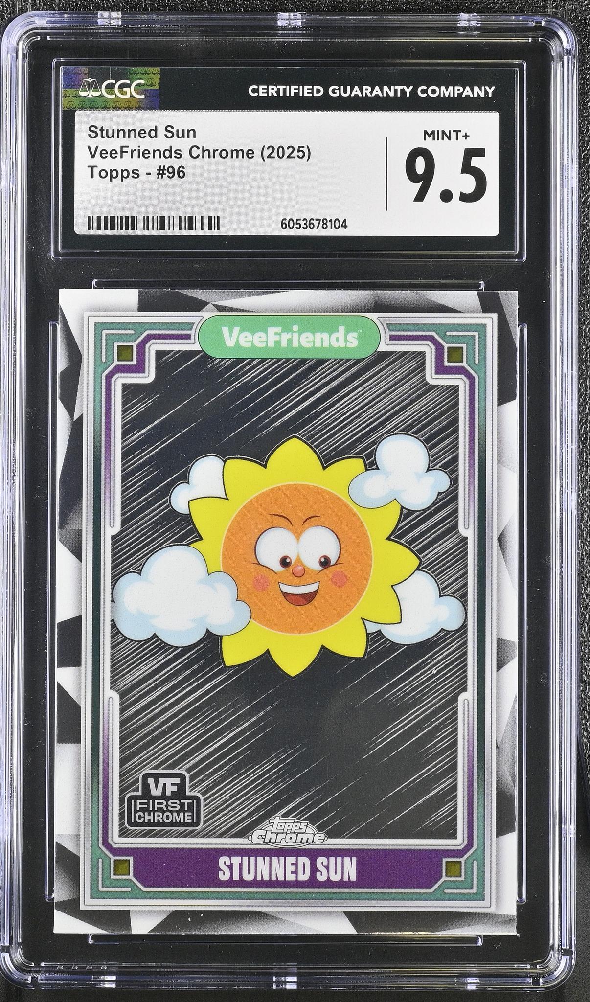 2025 Topps VeeFriends Chrome Stunned Sun #96 CGC 9.5