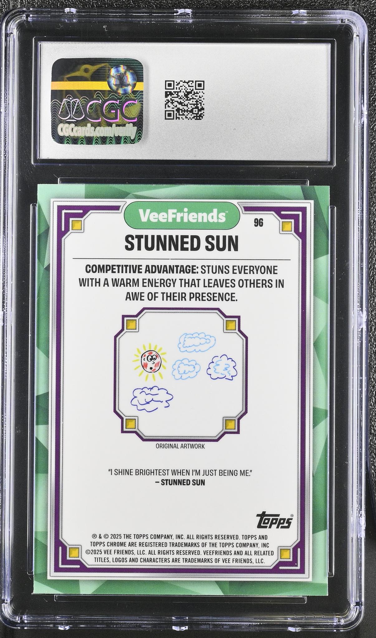 2025 Topps VeeFriends Chrome Stunned Sun #96 CGC 9.5