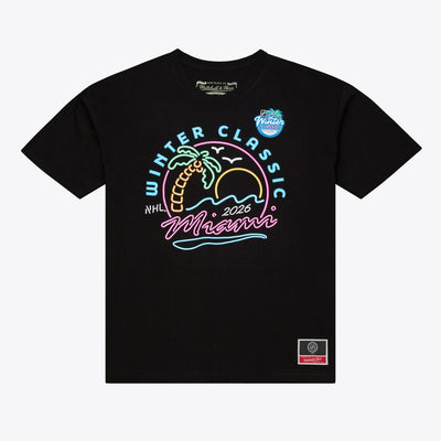Mitchell & Ness 2026 NHL Winter Classic Black Miami Neon T-Shirt