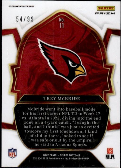 2022 Panini Select #11 Trey McBride Prizm Rookie /99 Cardinals