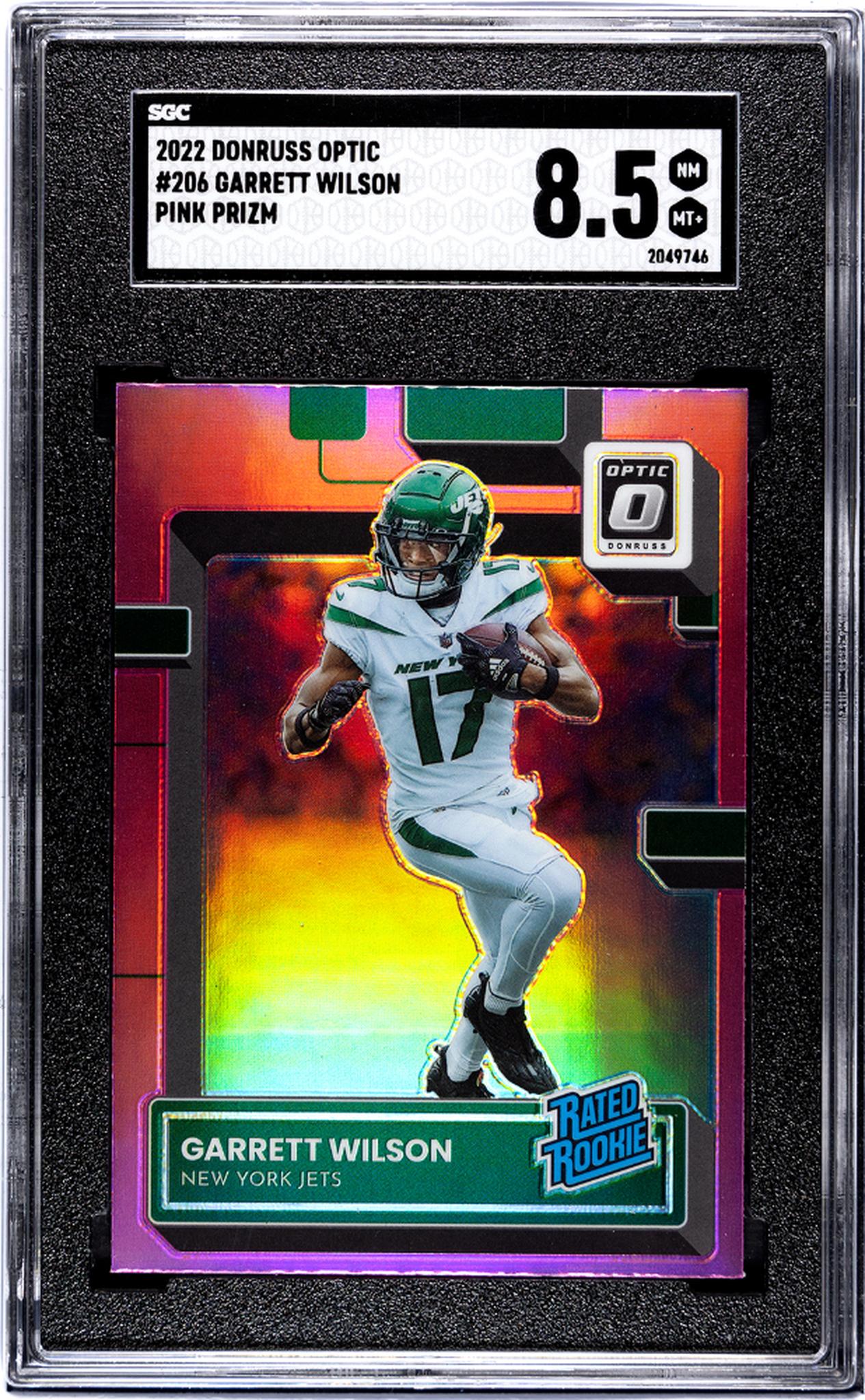 2022 Donruss Optic #206 Garrett Wilson Pink Prizm SGC 8.5