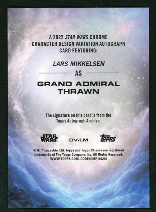 2023 Topps Chrome 21 Grand Admiral Thrawn Character Design Variation Autograph
