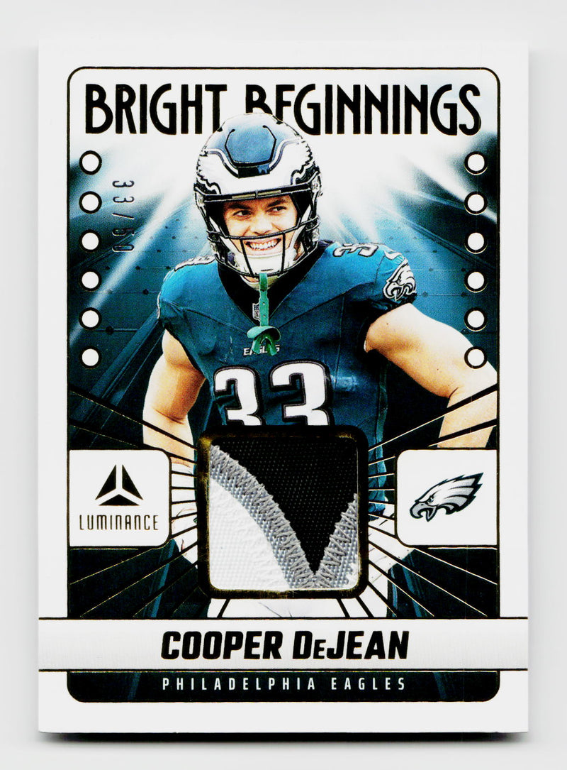 2025 Luminance #BB-CDJ Cooper DeJean Bright Beginnings Gold 3-Color Patch Jersey Match 33/50