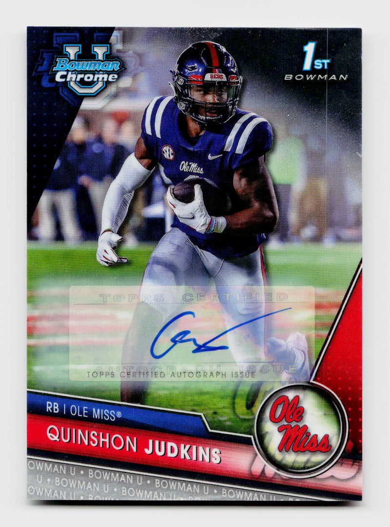 2023 Bowman Chrome U Quinshon Judkins #135 1st Rookie RC Auto