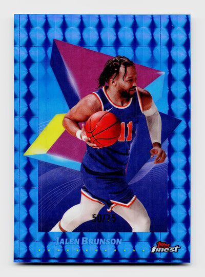 2025 Topps Finest Jalen Brunson #64 Blue Geometric Refractor /75