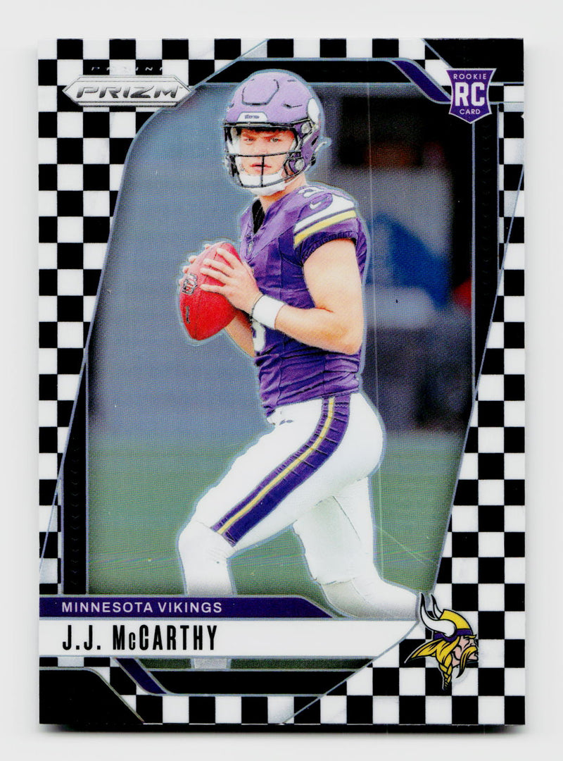 2024 Panini Prizm J.J. McCarthy #400 Rookie RC Black/White Checker Board SP