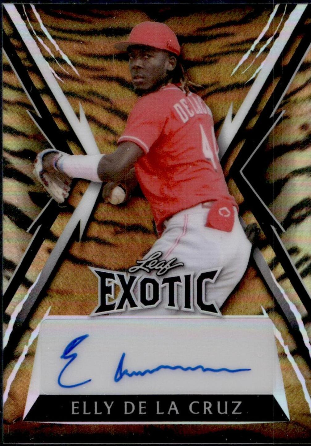 2023 Leaf Exotic #BA-EC1 Elly De La Cruz /10 Tiger Auto