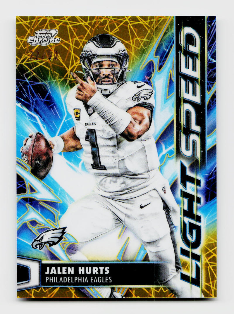 2025 Topps Chrome Cosmic Jalen Hurts Light Speed Gold Interstellar /50 #LS-9