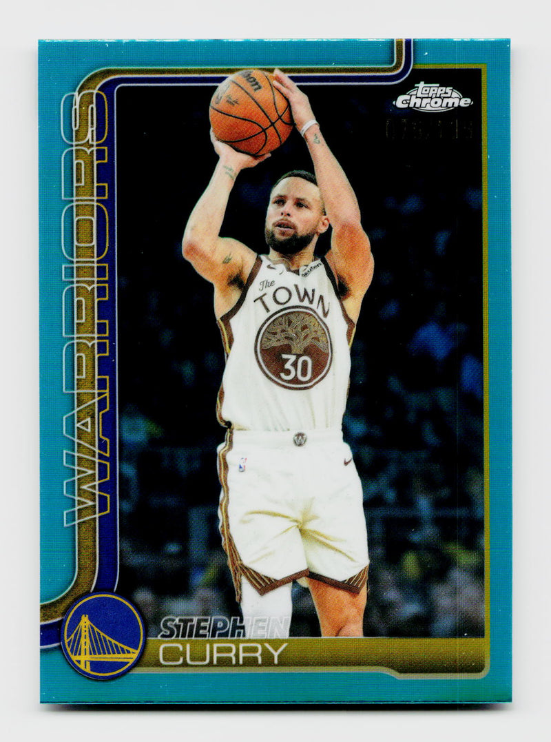 2025-26 Topps Chrome Update #14 Stephen Curry True Aqua Refractor /199
