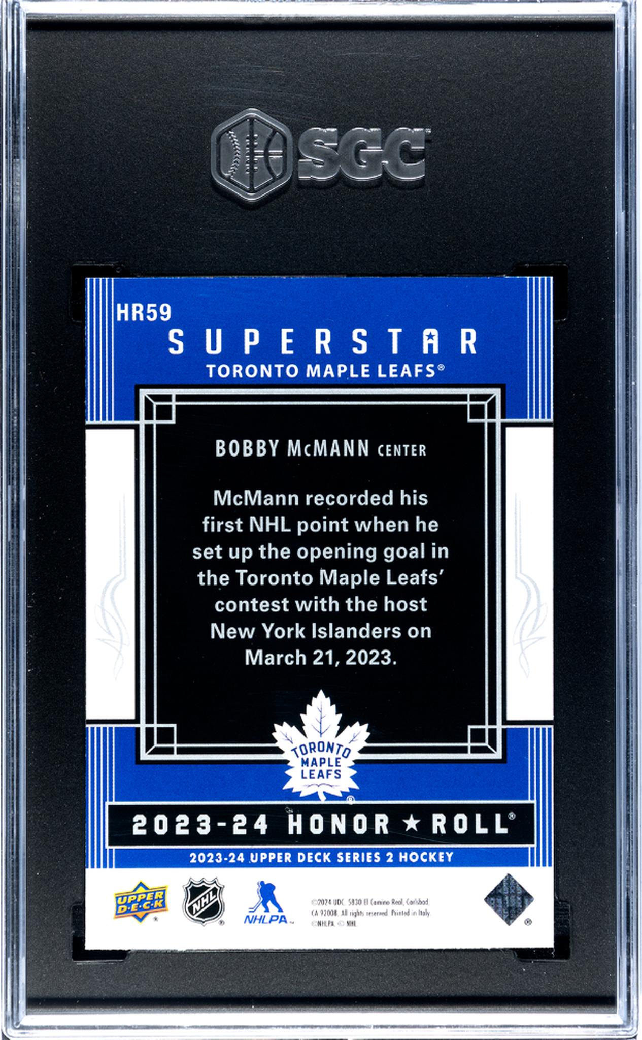2023 Upper Deck #HR59 Bobby McMann Honor Roll SGC 9.5