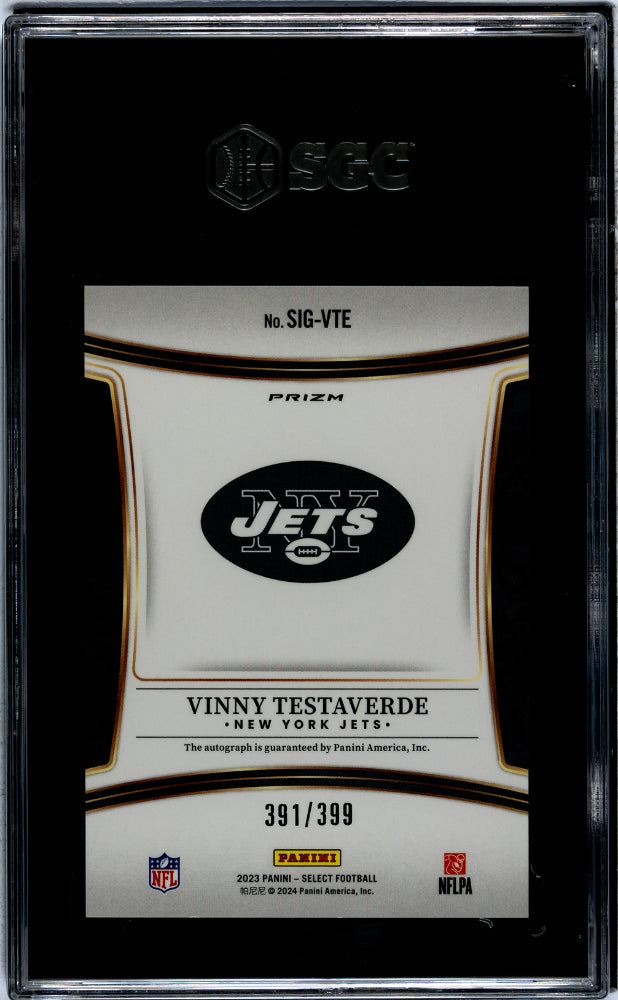 2023 Panini Select #SIG-VTE Vinny Testaverde Sigs. /399 SGC 9.5