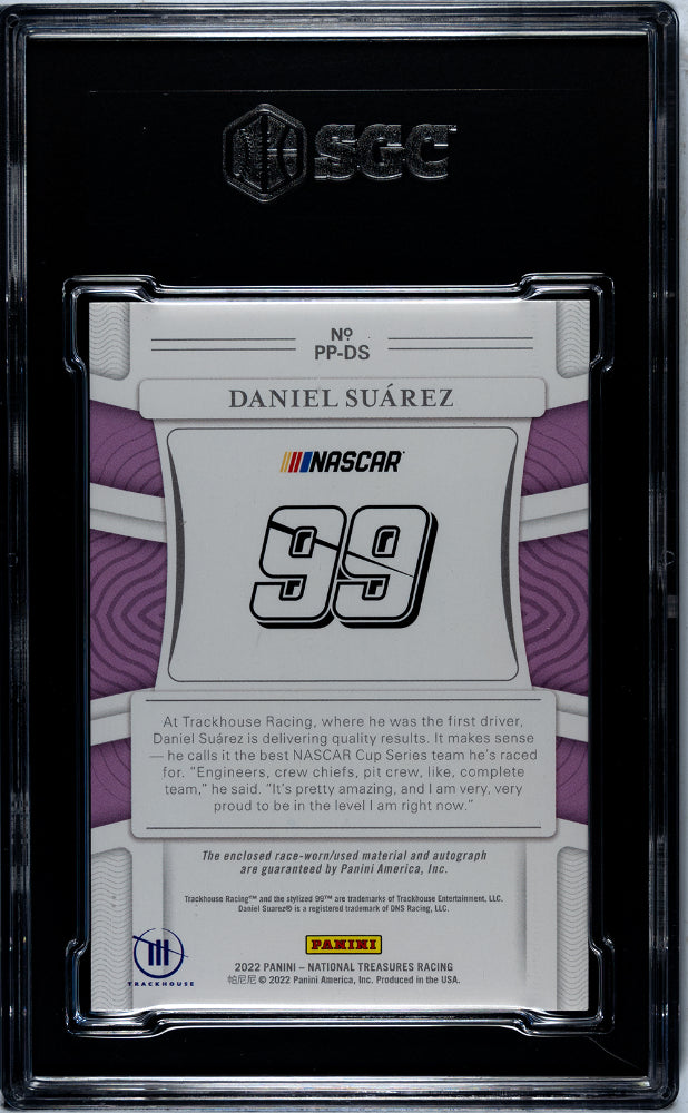 2022 Panini National Treasures #PP-DS Daniel Suarez Premium Patch Auto. Holo Silver 06/15 SGC 8.5