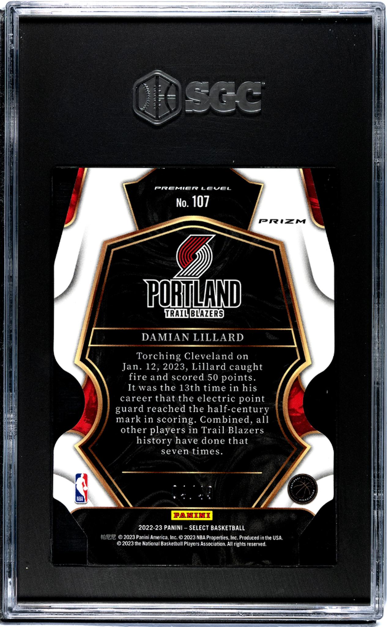 2022 Select #107 Damian Lillard /49 SGC 8