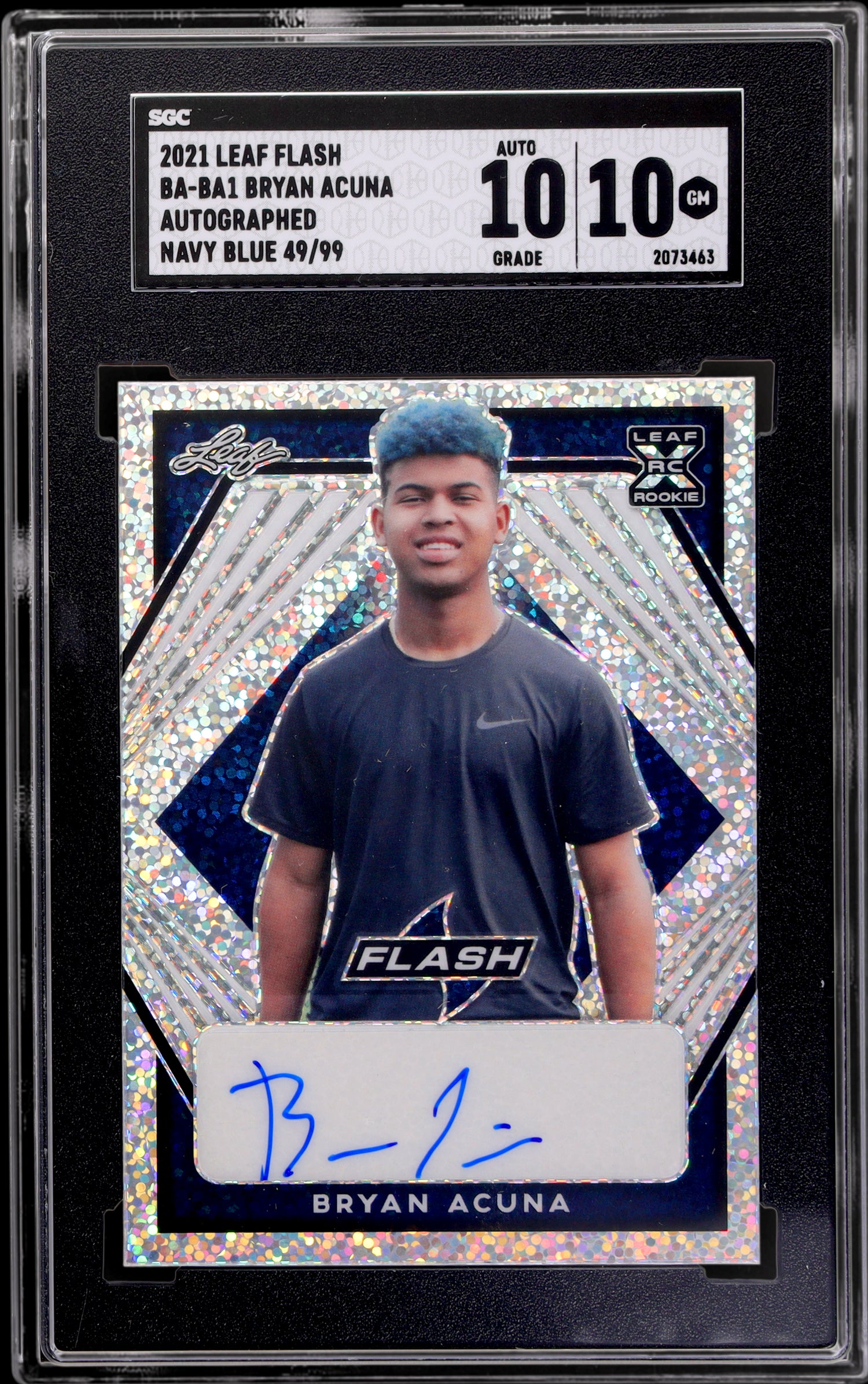 2021 Leaf Flash Navy Blue Bryan Acuna #BA-BA1 RC Auto /99 SGC 10 Auto 10