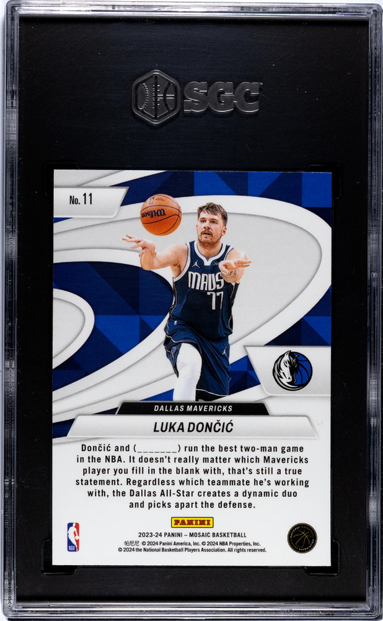 2023-24 Panini Mosaic #11 Luka Doncic Give And Go SGC 9.5