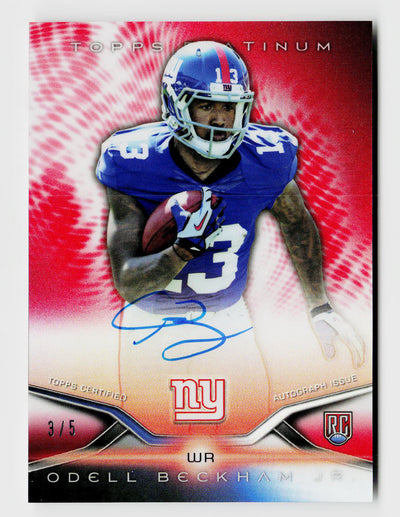 2014 Topps Platinum Odell Beckham Jr. Rookie RC Auto Red SSP /5 #42
