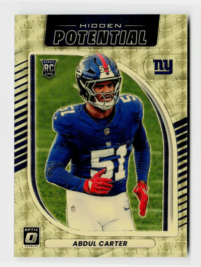 2025 Panini Donruss Optic Abdul Carter #17 Hidden Potential Rookie RC Gold Vinyl 1/1