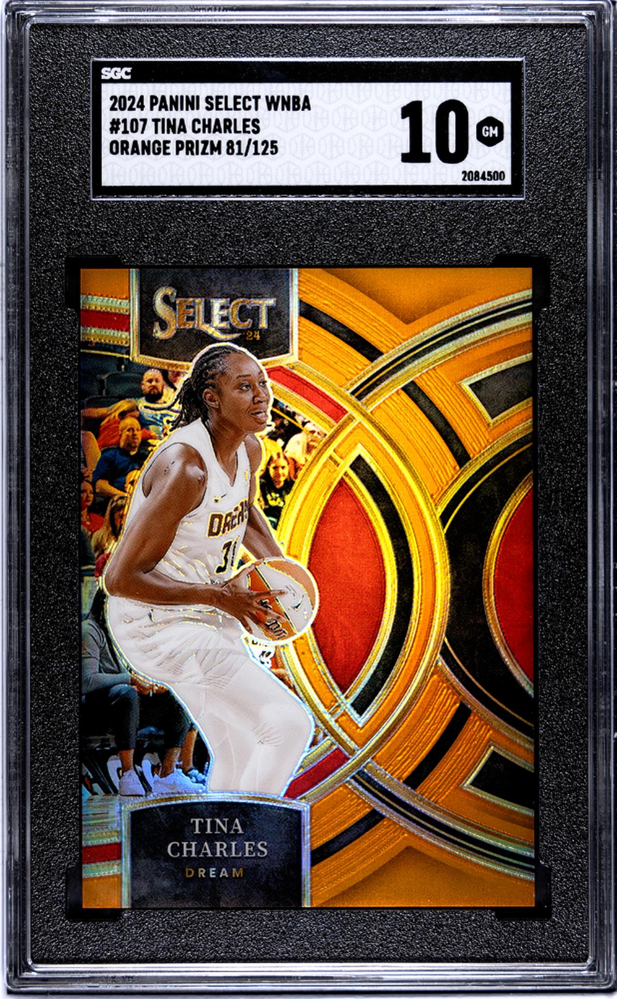 2024 Select #107 Tina Charles Orange Prizm /125 SGC 10