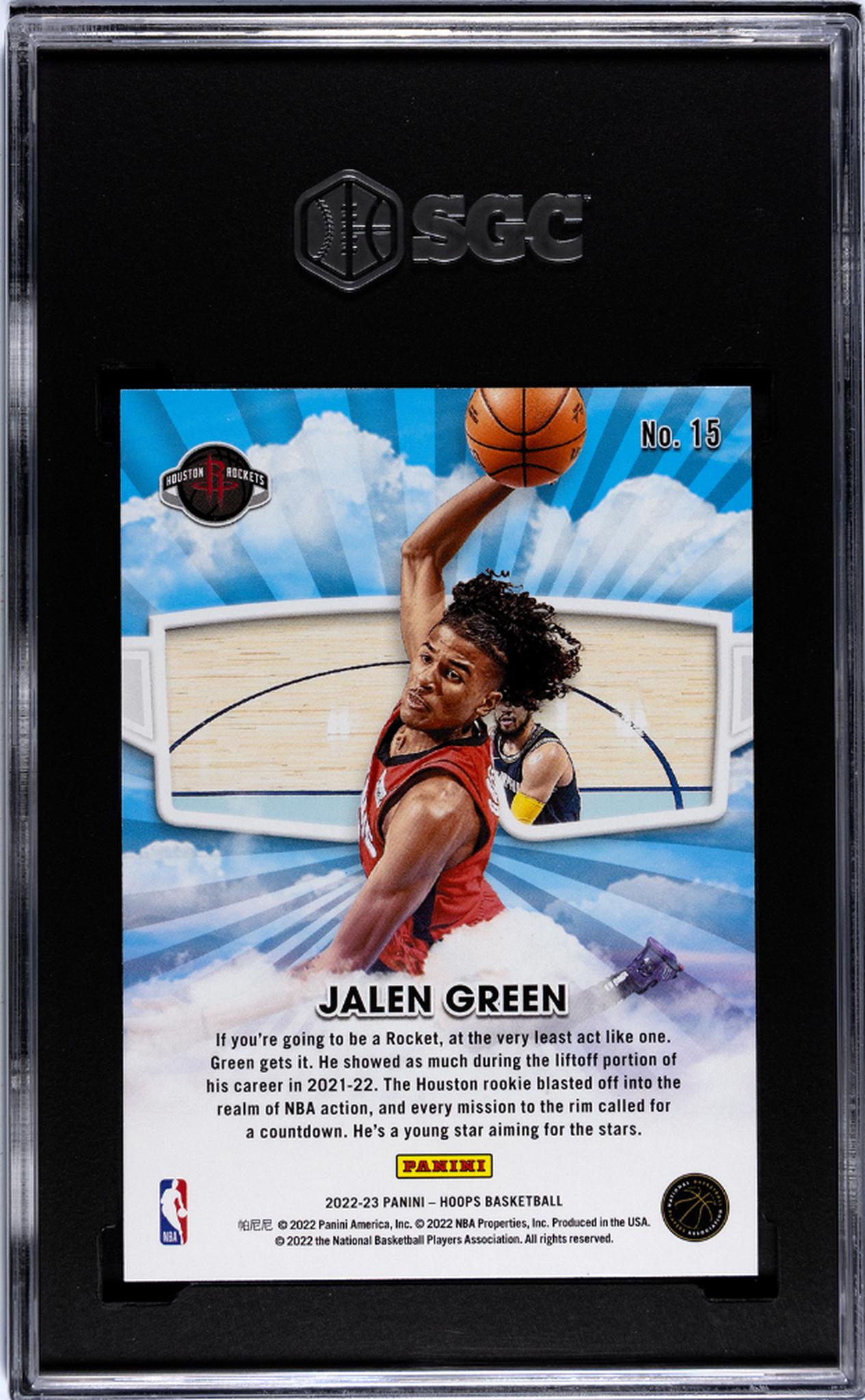 2022-23 Panini Hoops #15 Jalen Green Skyview SGC 9.5