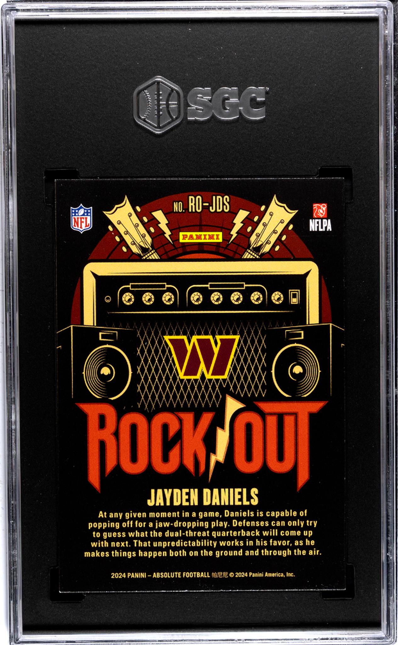2024 Panini Absolute #RO-JDS Jayden Daniels Rock Out SGC 9