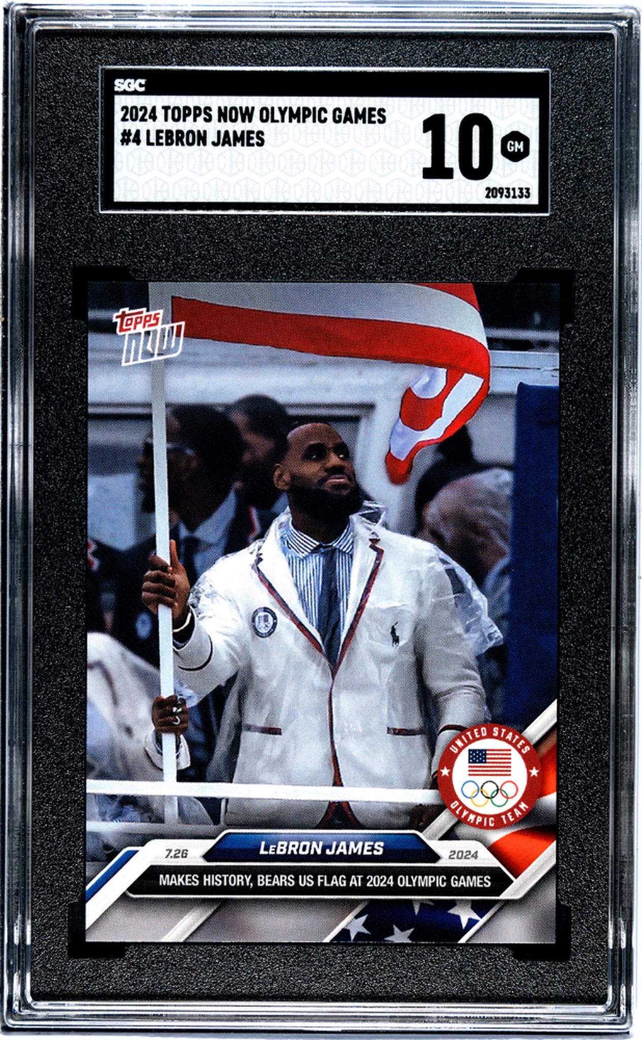 2024 Topps Now #4 LeBron James Olympic Games SGC 10