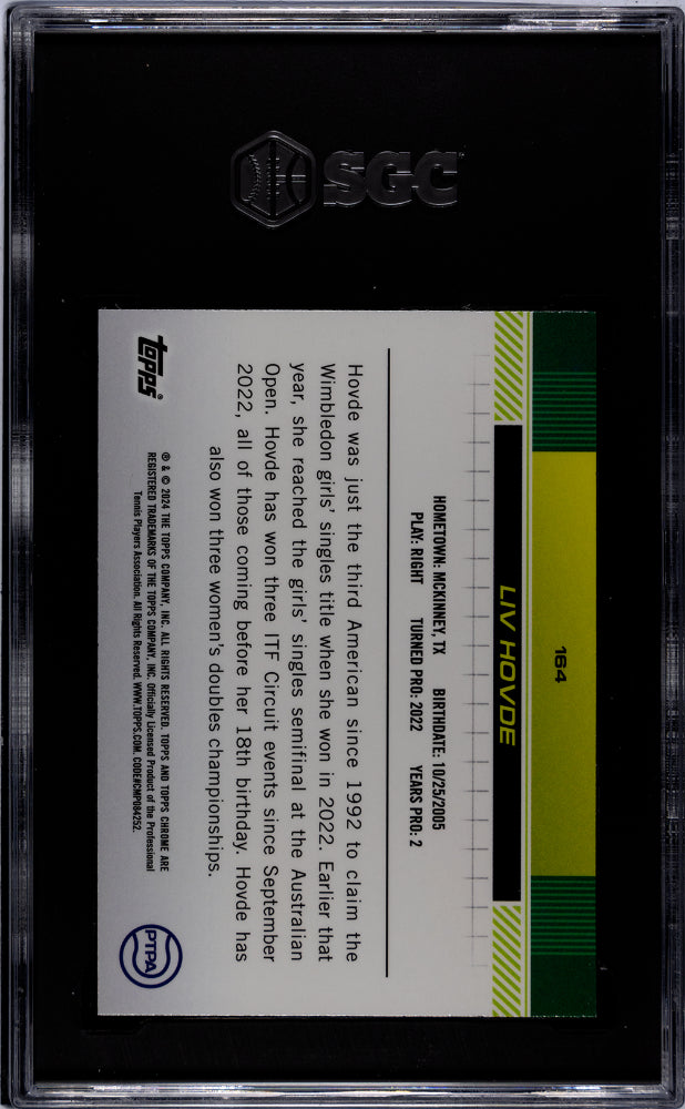 2024 Topps Chrome Lime Green Refractor Liv Hovde #164 RC /299 SGC 9.5