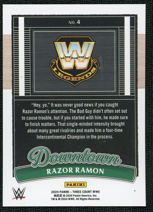 2023 Panini Three Count Wine No. 4 Razor Ramon Downtown