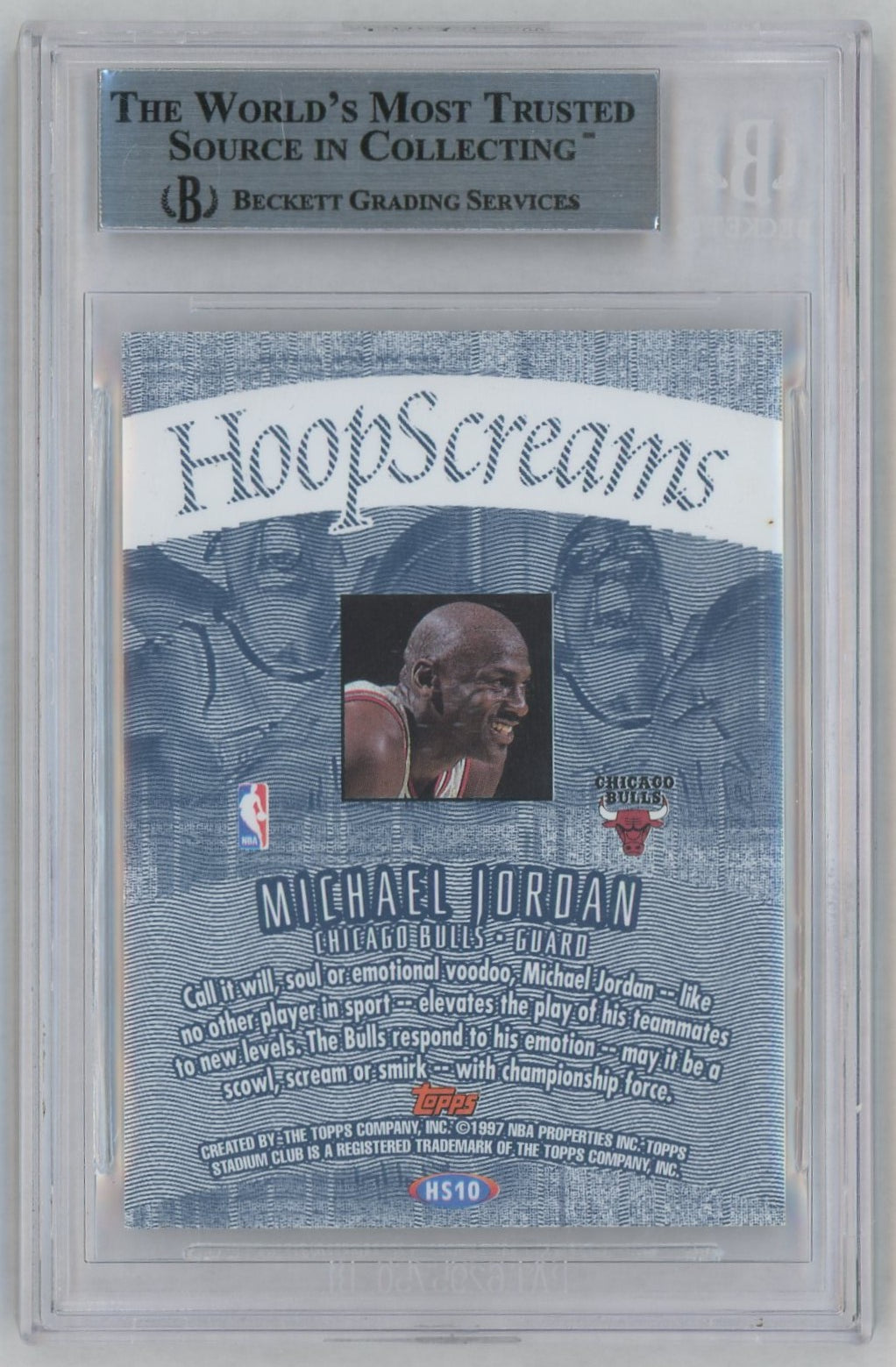 1997 Stadium Club Hoop Screams Michael Jordan #HS10 BGS 9