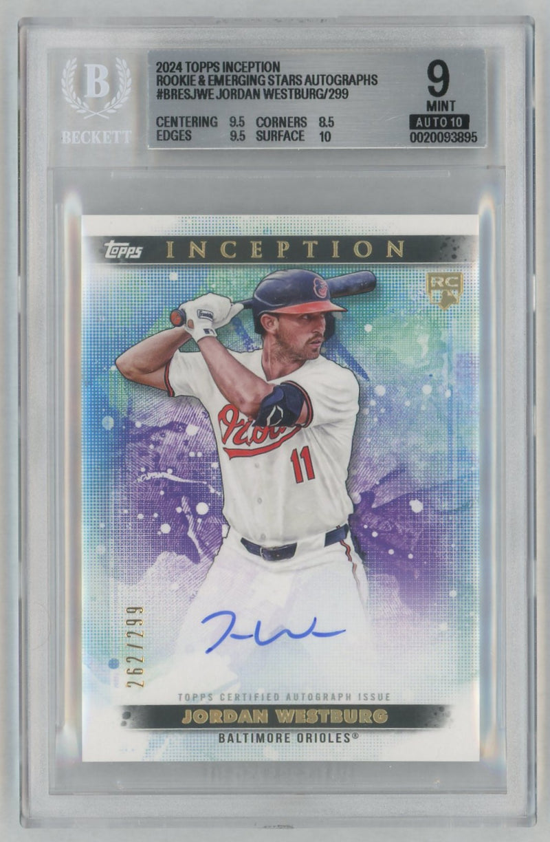 2024 Topps Inception Rookie and Emerging Stars Autographs Jordan Westburg #BRESJWE /299 BGS 9