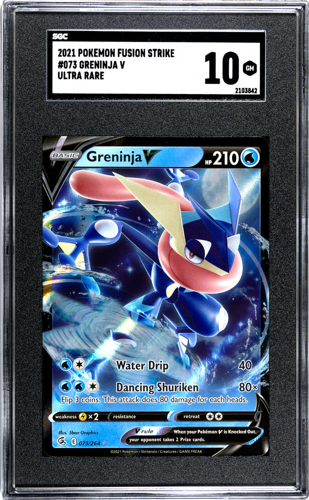 2021 Pokémon Fusion Strike Greninja V #073 Ultra Rare SGC 10