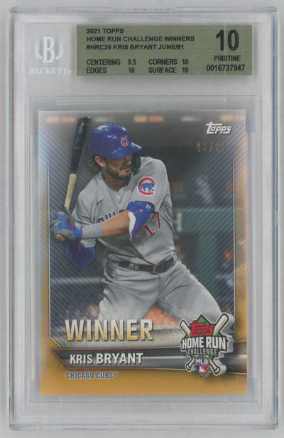 2021 Topps Home Run Challenge Winners Kris Bryant #HRC29 /81 BGS 10