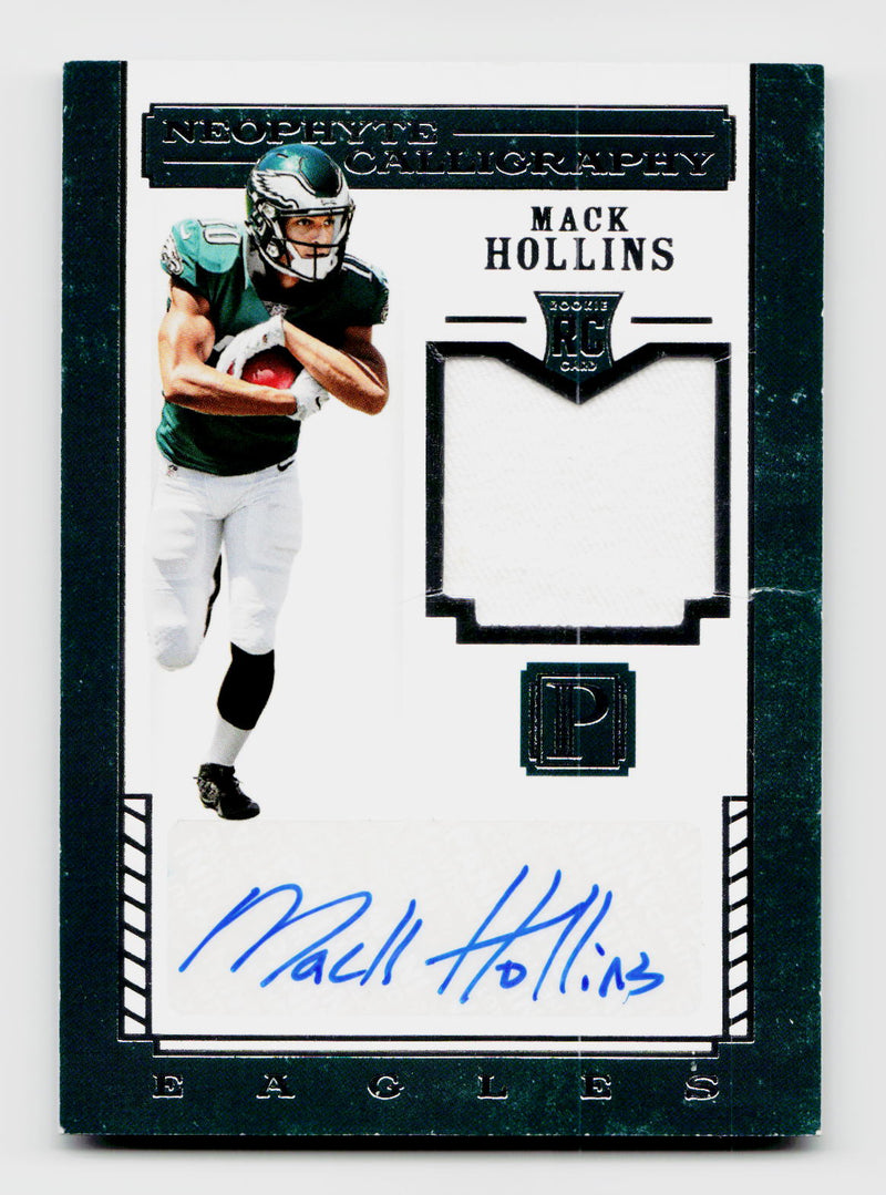 2017 Panini Pantheon Mack Hollins #138 Neophyte Calligraphy Rookie RC Auto Player-Worn Patch /149