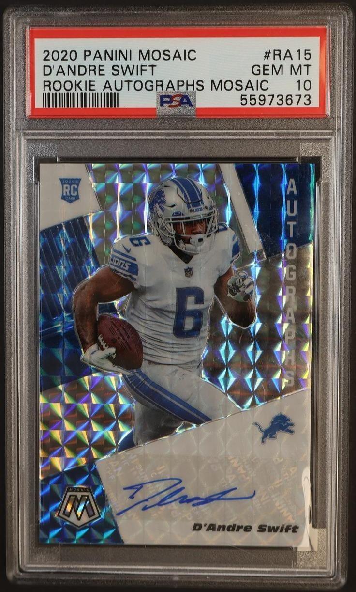 2020 Panini Mosaic Rookie Autographs D'Andre Swift #15 PSA 10