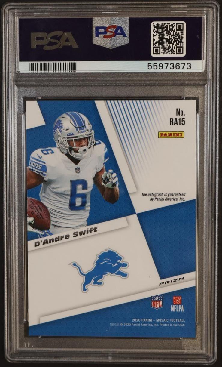 2020 Panini Mosaic Rookie Autographs D'Andre Swift #15 PSA 10