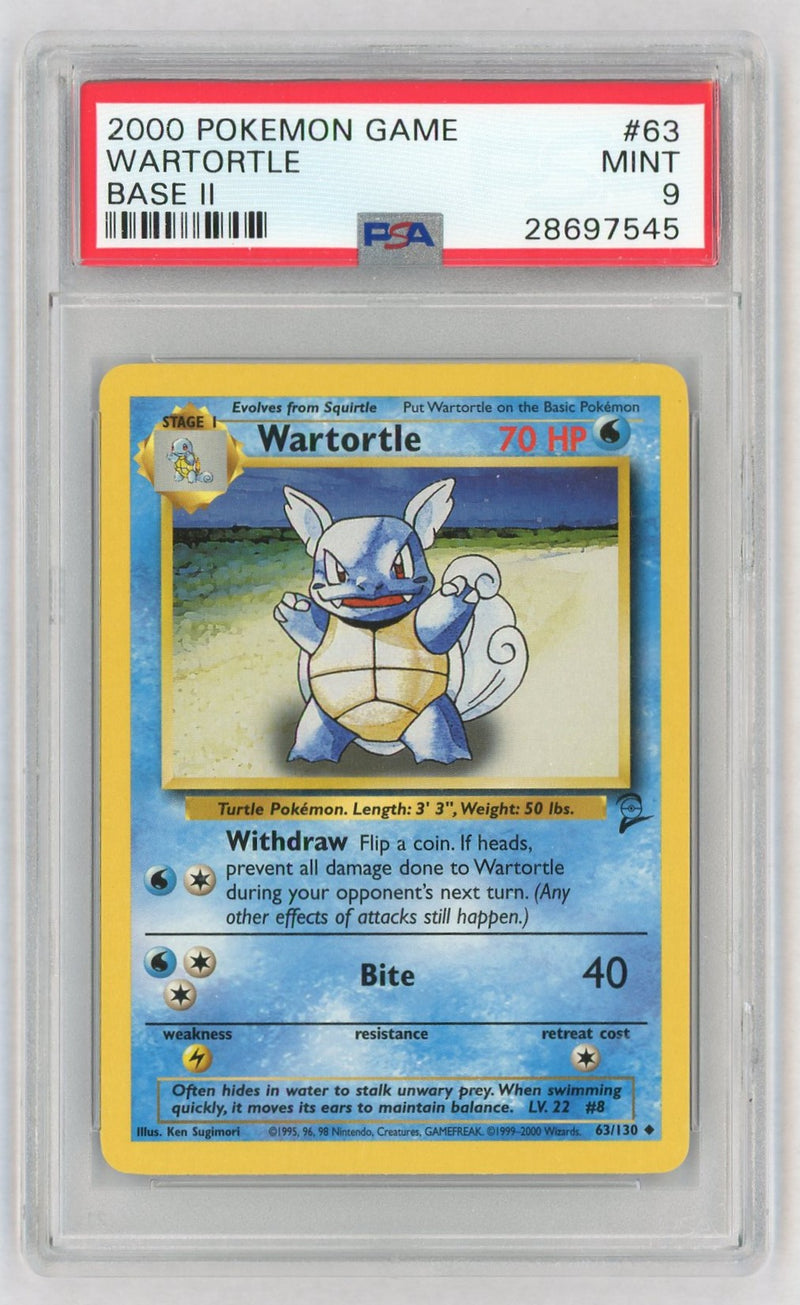 2000 Pokemon Base Set 2 Wartortle #63 PSA 9