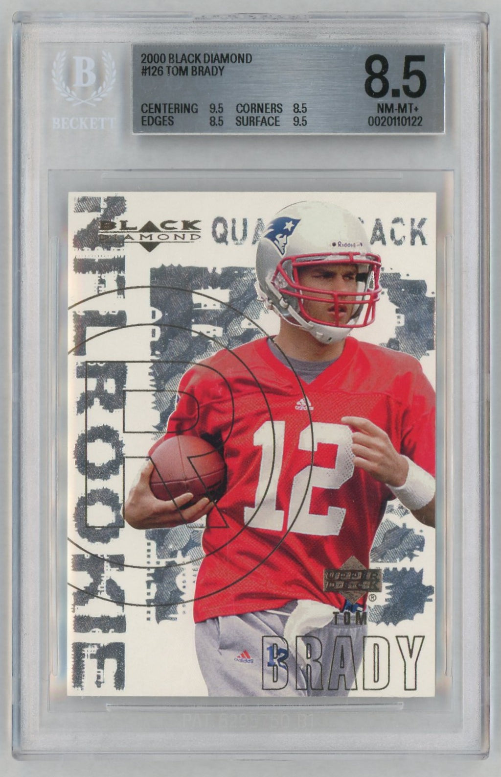 2000 Upper Deck Black Diamond Tom Brady #126 BGS 8.5