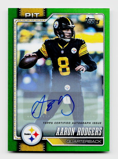 2026 Topps Flagship Aaron Rodgers Real One Auto Green /99 #173