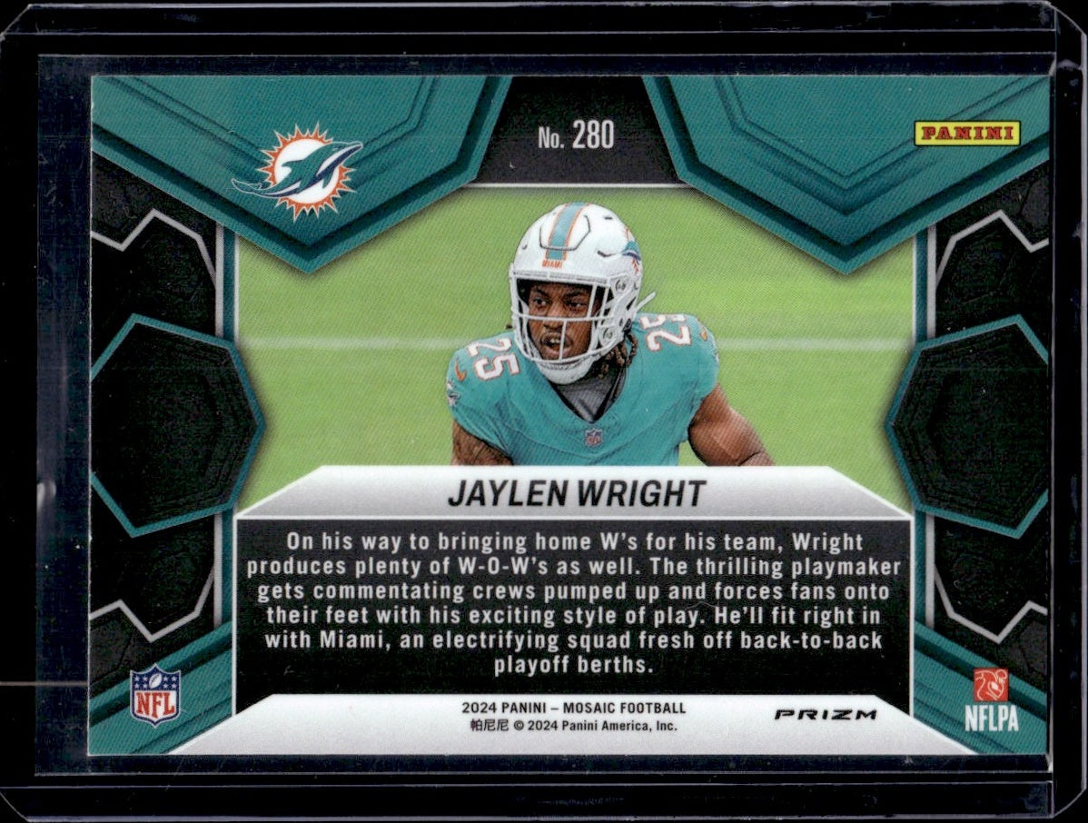 2024 Panini Mosaic #280 Jaylen Wright NFL Debut Rookie Miami Dolphins