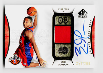 2008 Upper Deck SP Authentic Eric Gordon #115 Rookie RC Player-Worn Jersey Auto /299