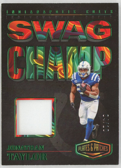 2023 Panini Plates & Patches Jonathan Taylor #SC-JT Swag Champ Patch SSP /10