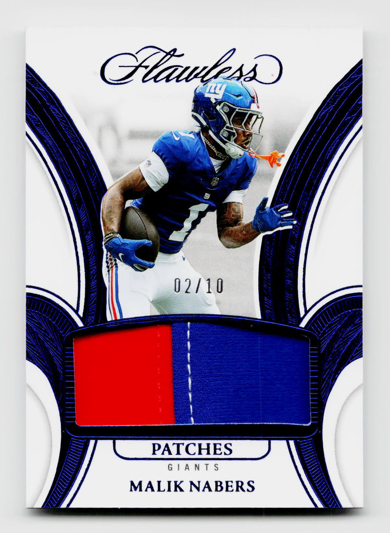 2025 Panini Flawless Malik Nabers #PAT-MNS Patches 2-Color Patch Sapphire SSP /10