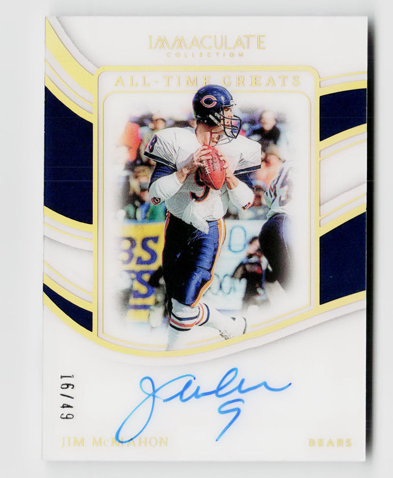 2023 Panini Immaculate Jim McMahon #ATG-JIM All-Time Greats Auto /49