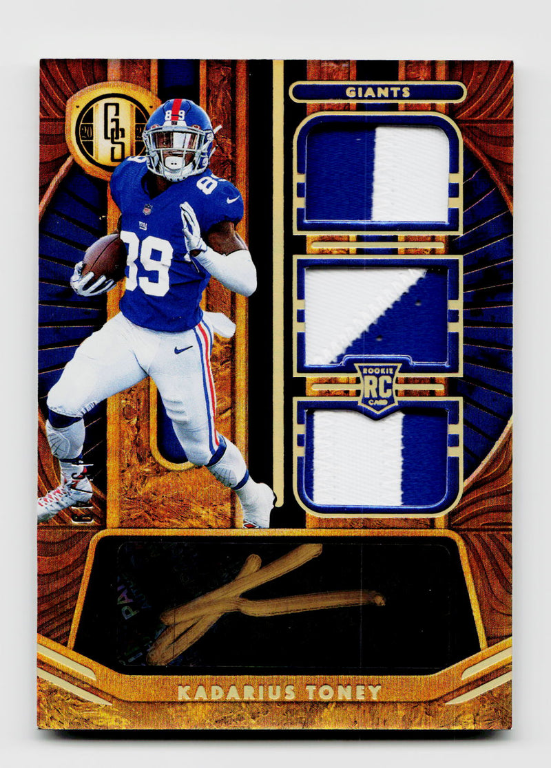 2021 Panini Gold Standard Kadarius Toney #284 Triple Rookie Jersey Patch Auto /49