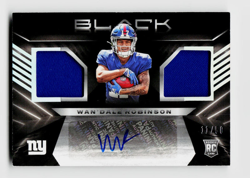 2022 Panini Black Wan'Dale Robinson #RSM-WDR Rookie RC Auto Dual Patch /50