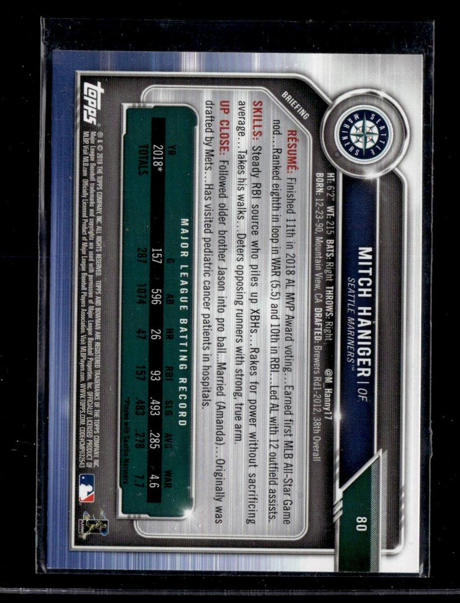 2018 Bowman 80 Mitch Haniger Bowman /99 Seattle Mariners Auto