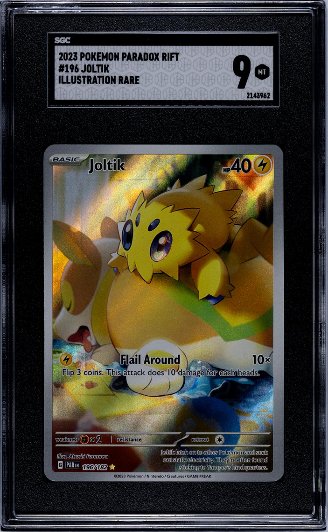 2023 Pokémon Scarlet & Violet Paradox Rift Joltik #196/182 SGC 9