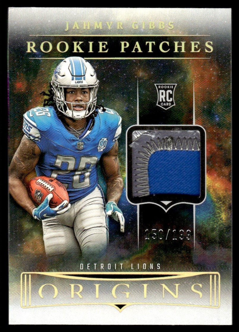 2023 Panini Origins Rookie Patches Jahmyr Gibbs #RP-JG RC Patch /199