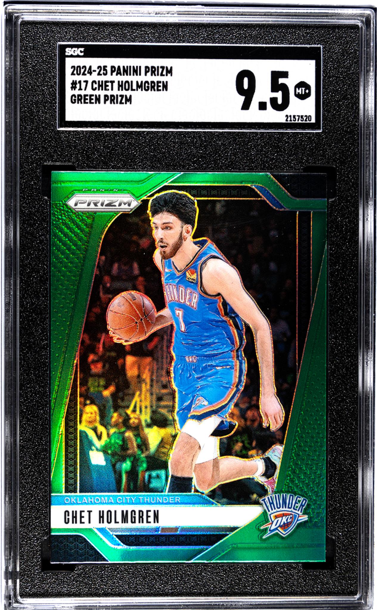 2024-25 Panini Prizm #17 Chet Holmgren Green Prizm SGC 9.5