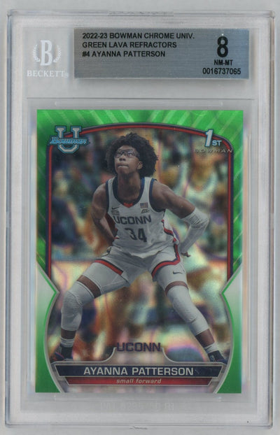 2022 Bowman Chrome University Green Lava Refractors Ayanna Patterson #4 /99 99/99 BGS 8