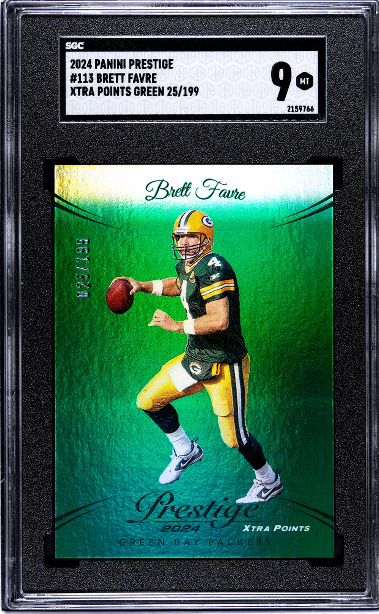 2024 Panini Prestige #113 Brett Favre Xtra Points Green 25/199 SGC 9